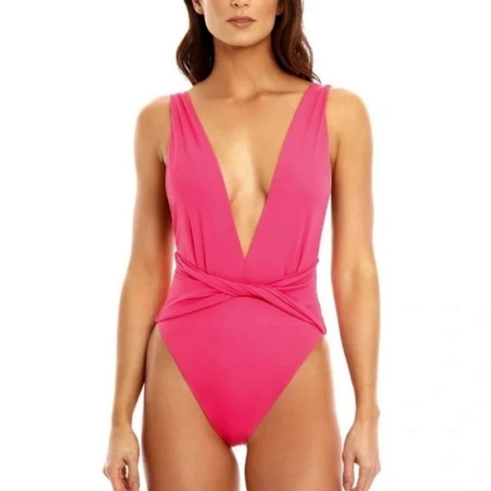 Agua Bendita Luau Ellis One Piece Swimsuit Pink Size M